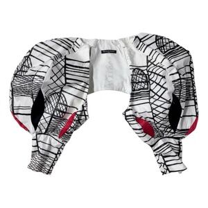 DELPHINE MURAT - VINTAGE 2003 - CAGE PRINTED BOLERO JACKET - SIZE XS